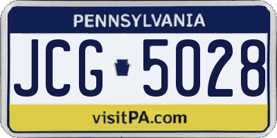 PA license plate JCG5028