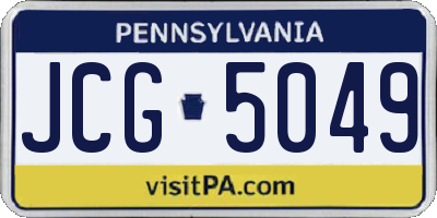 PA license plate JCG5049