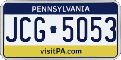 PA license plate JCG5053