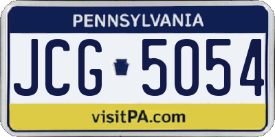 PA license plate JCG5054