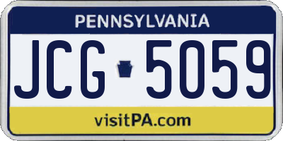 PA license plate JCG5059