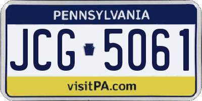 PA license plate JCG5061