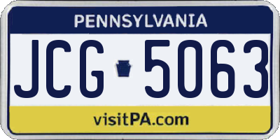 PA license plate JCG5063