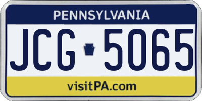 PA license plate JCG5065