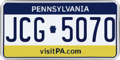PA license plate JCG5070
