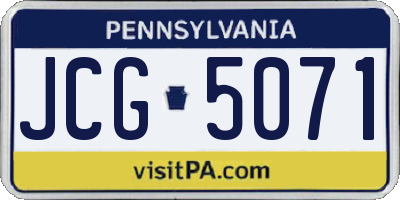 PA license plate JCG5071