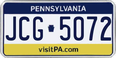 PA license plate JCG5072