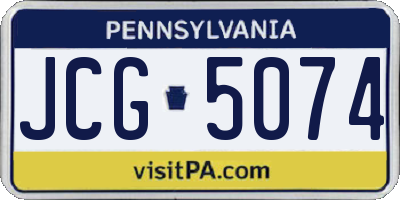 PA license plate JCG5074