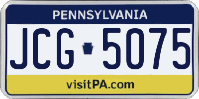 PA license plate JCG5075