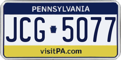 PA license plate JCG5077