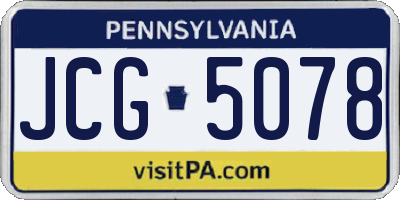 PA license plate JCG5078