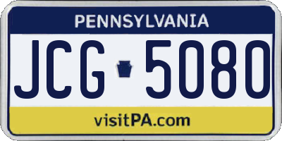 PA license plate JCG5080