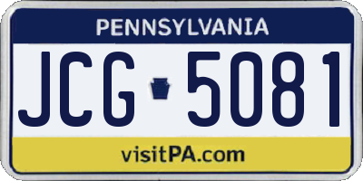 PA license plate JCG5081