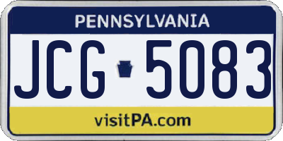 PA license plate JCG5083