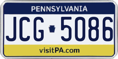 PA license plate JCG5086