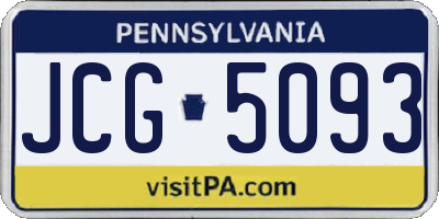 PA license plate JCG5093