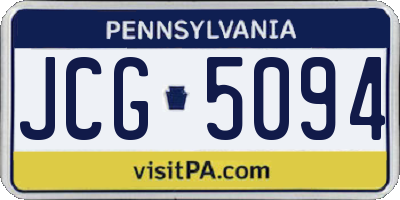 PA license plate JCG5094