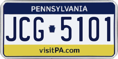 PA license plate JCG5101