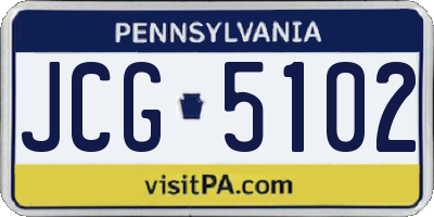PA license plate JCG5102