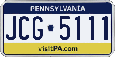 PA license plate JCG5111