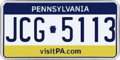 PA license plate JCG5113