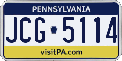 PA license plate JCG5114