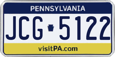 PA license plate JCG5122