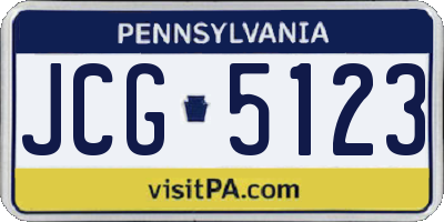 PA license plate JCG5123