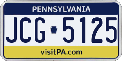 PA license plate JCG5125
