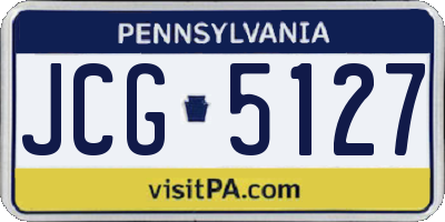 PA license plate JCG5127