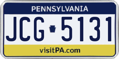 PA license plate JCG5131