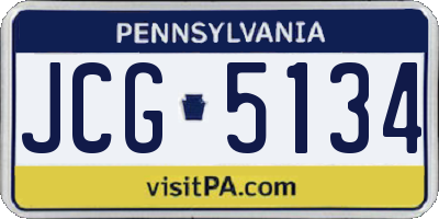 PA license plate JCG5134