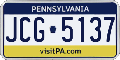 PA license plate JCG5137