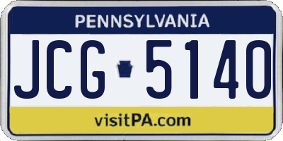 PA license plate JCG5140