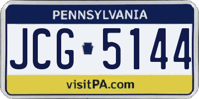 PA license plate JCG5144