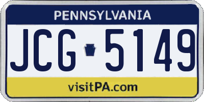 PA license plate JCG5149