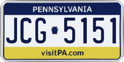 PA license plate JCG5151