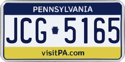 PA license plate JCG5165
