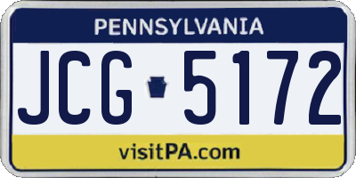 PA license plate JCG5172