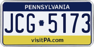 PA license plate JCG5173