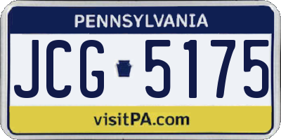 PA license plate JCG5175