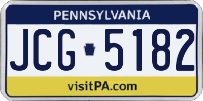 PA license plate JCG5182