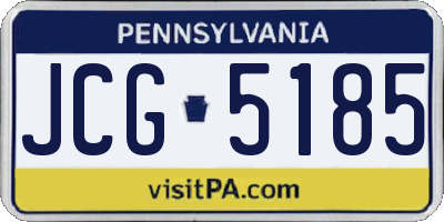 PA license plate JCG5185
