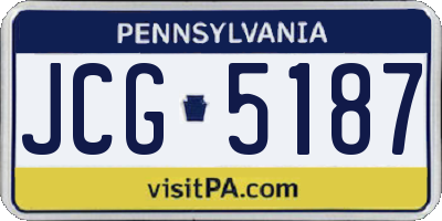 PA license plate JCG5187