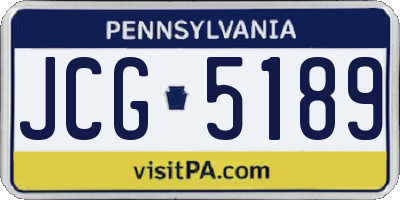 PA license plate JCG5189