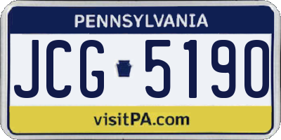 PA license plate JCG5190