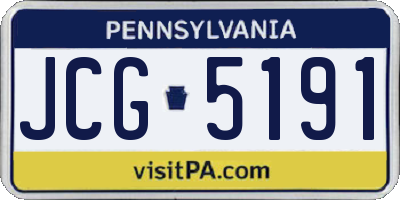 PA license plate JCG5191