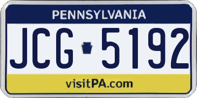 PA license plate JCG5192