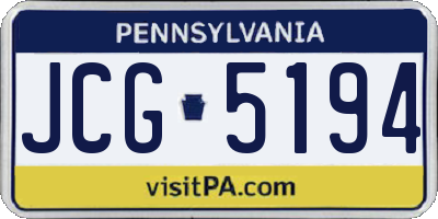 PA license plate JCG5194