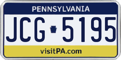 PA license plate JCG5195